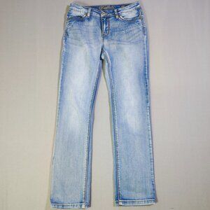Buffalo Jeans Misha Mid-rise Straight women's size 28 hard washed denim blue